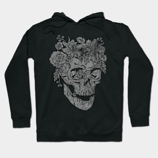 Flower Skull B&W Hoodie